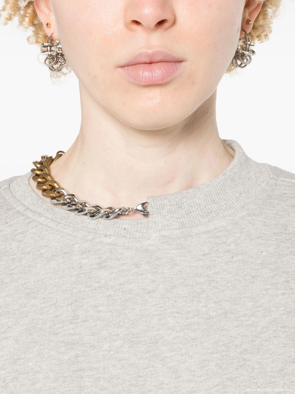 Cheap McCartney Women sweatshirt Stella melange chain-link-detailing 0724